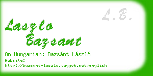 laszlo bazsant business card